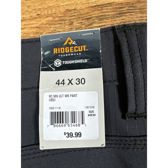 NWT Ridgecut Toughwear Ultra Work Pants‎ 44x30 Charcoal Gray Relaxed Fit Cotton - Picture 8 of 11
